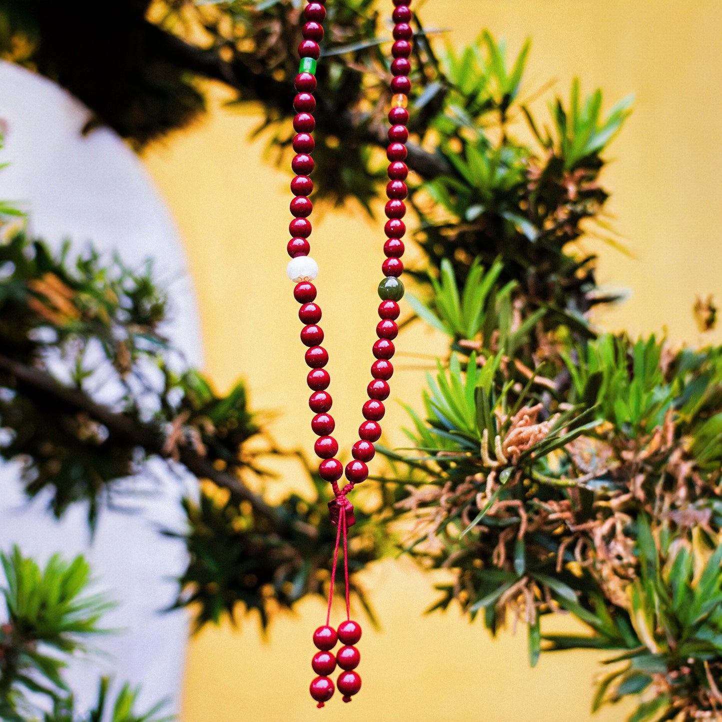 Cleansing and Protection - Amber Charmed Cinnabar Beads