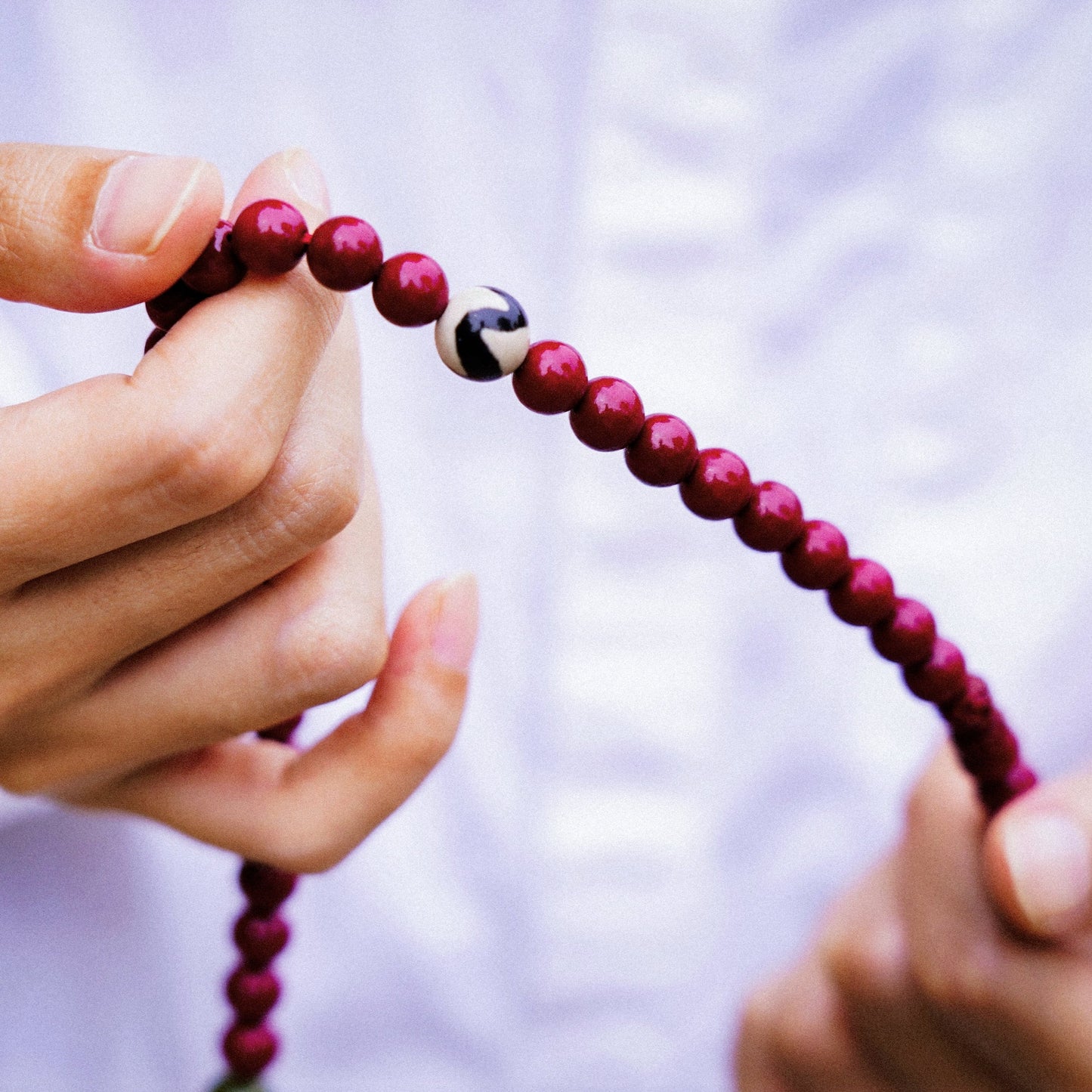 Cleansing and Protection - Amber Charmed Cinnabar Beads